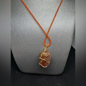 Wire Wrapped GemStone Pendant Necklace